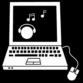 ordinateur portable: écouter de la musique / écouter de la musique sur l'ordinateur portable